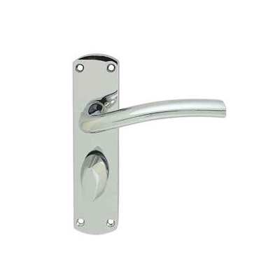 Bathroom lever handle with backplate